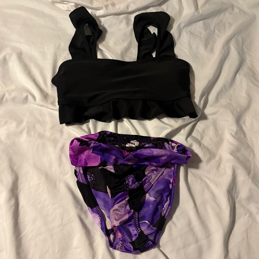 Black and Purple Bikini Set